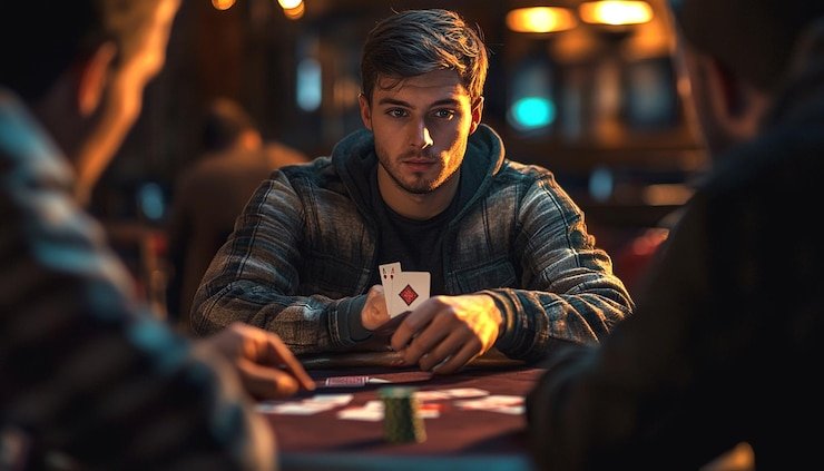 Dealer kasino langsung melayani permainan kartu dalam suasana profesional dan eksklusif